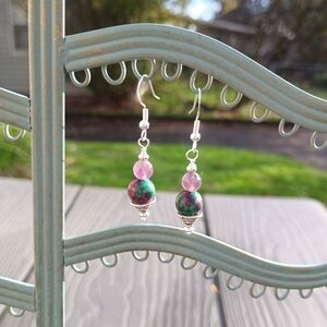 Ruby Zoisite Beaded Earrings